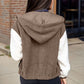 Fuzzy Zip Up Drawstring Hooded Jacket