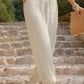 Textured Smocked Waist Pants with Pockets