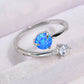 Opal and Zircon Open Ring