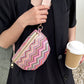Chevron Straw Sling Bag