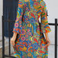 Paisley Print Round Neck Three-Quarter Sleeve Dress