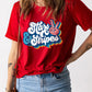 Graphic Round Neck Cuffed Tee
