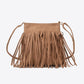 PU Leather Crossbody Bag with Fringe