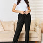 Basic Bae Full Size Ribbed Drawstring Hood Top and Straight Pants Set