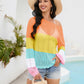 Color Block Boat Neck Sheer Cover Up