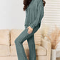Basic Bae Full Size Ribbed Drawstring Hood Top and Straight Pants Set