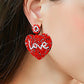 LOVE Beaded Heart Earrings