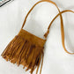PU Leather Crossbody Bag with Fringe