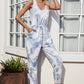 Tie-Dye Sleeveless Jumpsuit with Pockets