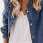 Shoulder Detail Denim Button Down Shirt