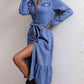 Collared Neck Button Down Denim Dress