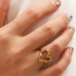 18K Gold Plated Heart-Shaped Ring