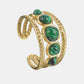 18K Gold Plated Nature Stone Open Ring