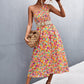 Floral Smocked One-Shoulder Midi Dress