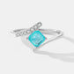 925 Sterling Silver Square Shape Tourmaline Ring