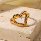 18K Gold Plated Heart-Shaped Ring