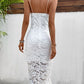 Lace Detail Spaghetti Strap Wrap Dress