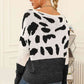 Full Size Two-Tone Boat Neck Sweater