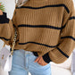 Striped Rib-Knit Sweater