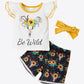 Baby Girl Graphic Flutter Sleeve Tee and Floral Shorts Set
