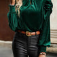 Mock Neck Puff Sleeve Blouse