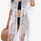 Fringe Trim Lace Cover-Up Dress