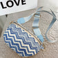 Chevron Straw Sling Bag