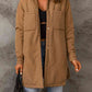 Double Take Snap Down Side Slit Jacket with Pockets