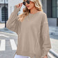 Exposed Seam High-Low Round Neck Sweatshirt