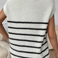 Striped Mock Neck Half Zip Sweater Vest
