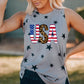 USA Star Print Tank with Slits