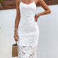 Lace Detail Spaghetti Strap Wrap Dress