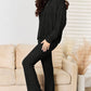 Basic Bae Full Size Ribbed Drawstring Hood Top and Straight Pants Set