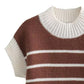 Striped Round Neck Short Sleeve Sweater