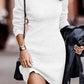 Rib-Knit Round Neck Sweater Dress