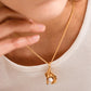 Pearl Trim Pendant Stainless Steel Necklace